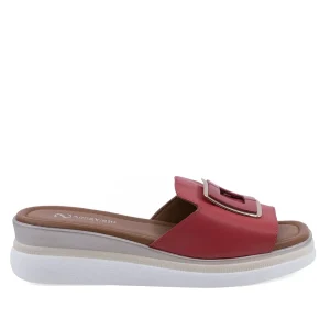 Papuci dama casual Anna Viotti piele naturala D22-L1063 rosii
