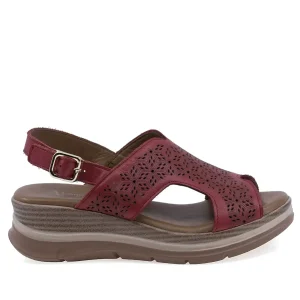 Sandale dama casual Anna Viotti piele naturala D22-S627 rosii